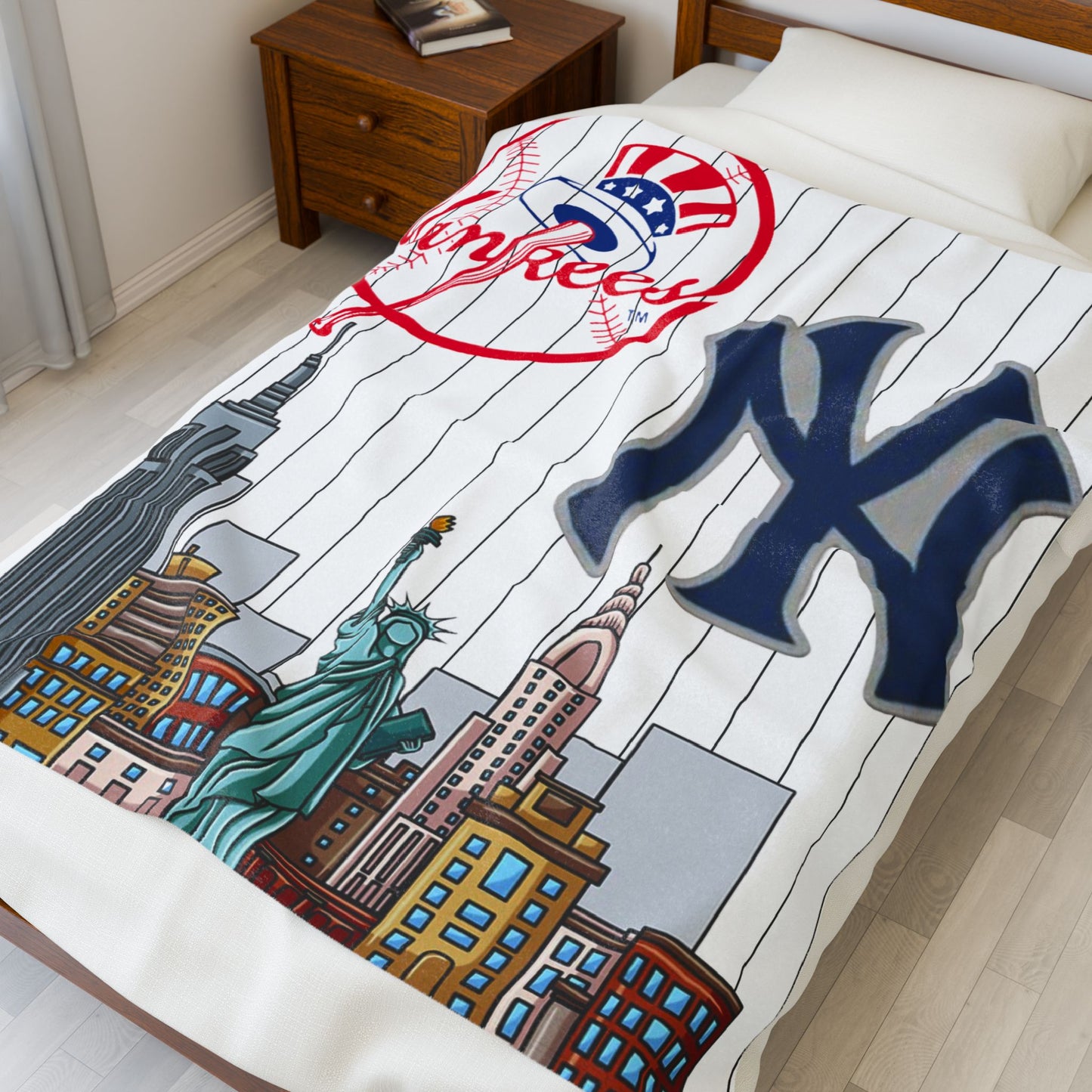 Velveteen Plush Blanket  (yankees) [high resolution]