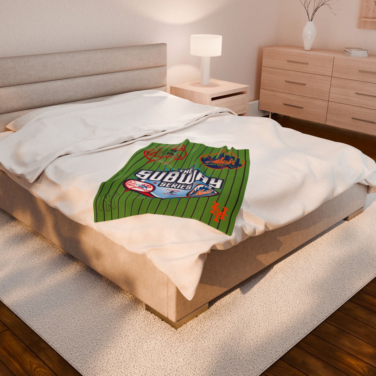 Velveteen Plush Blanket subway (mets  yankees)high resolution]
