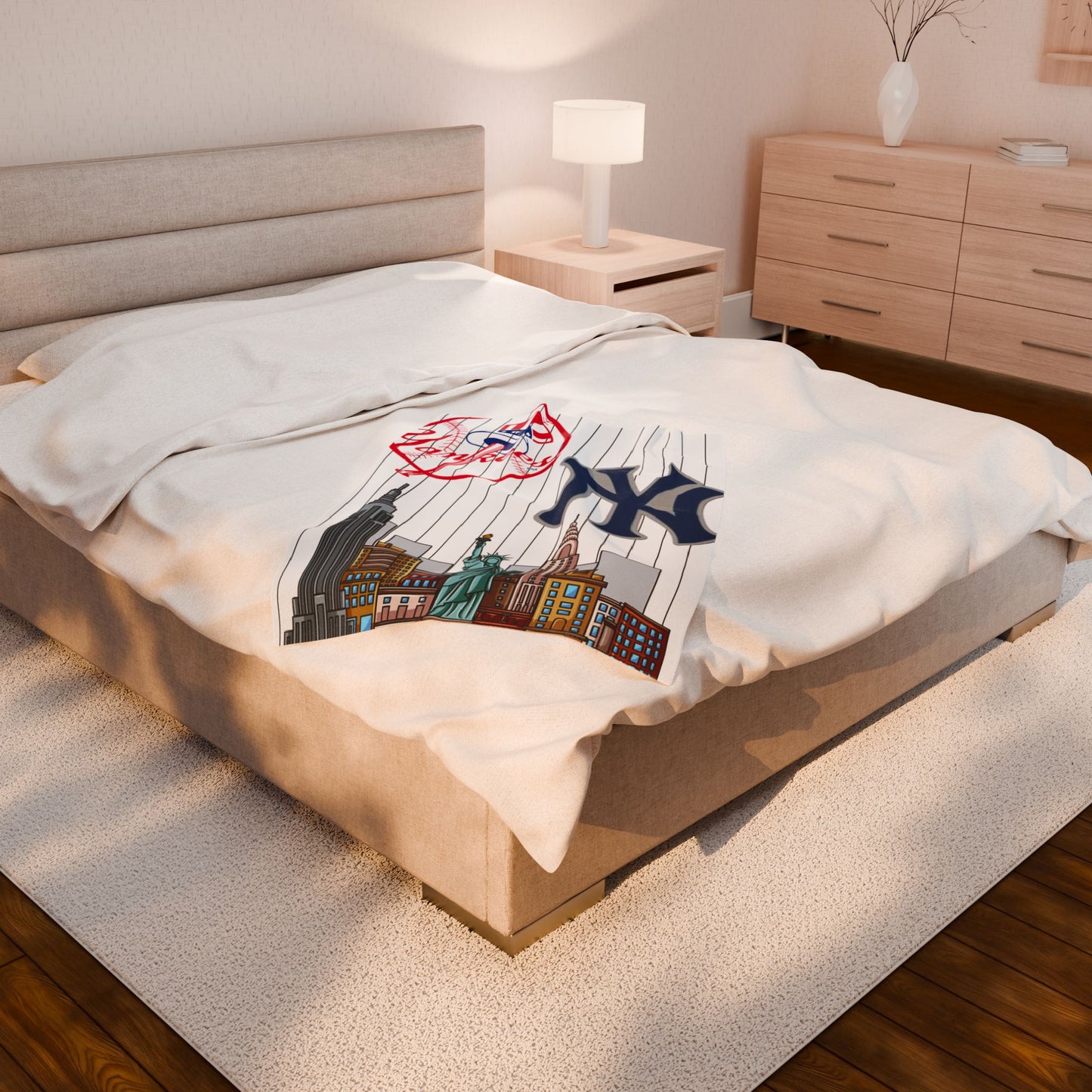Velveteen Plush Blanket  (yankees) [high resolution]
