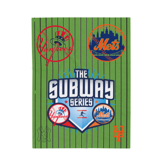 Velveteen Plush Blanket subway (mets  yankees)high resolution]