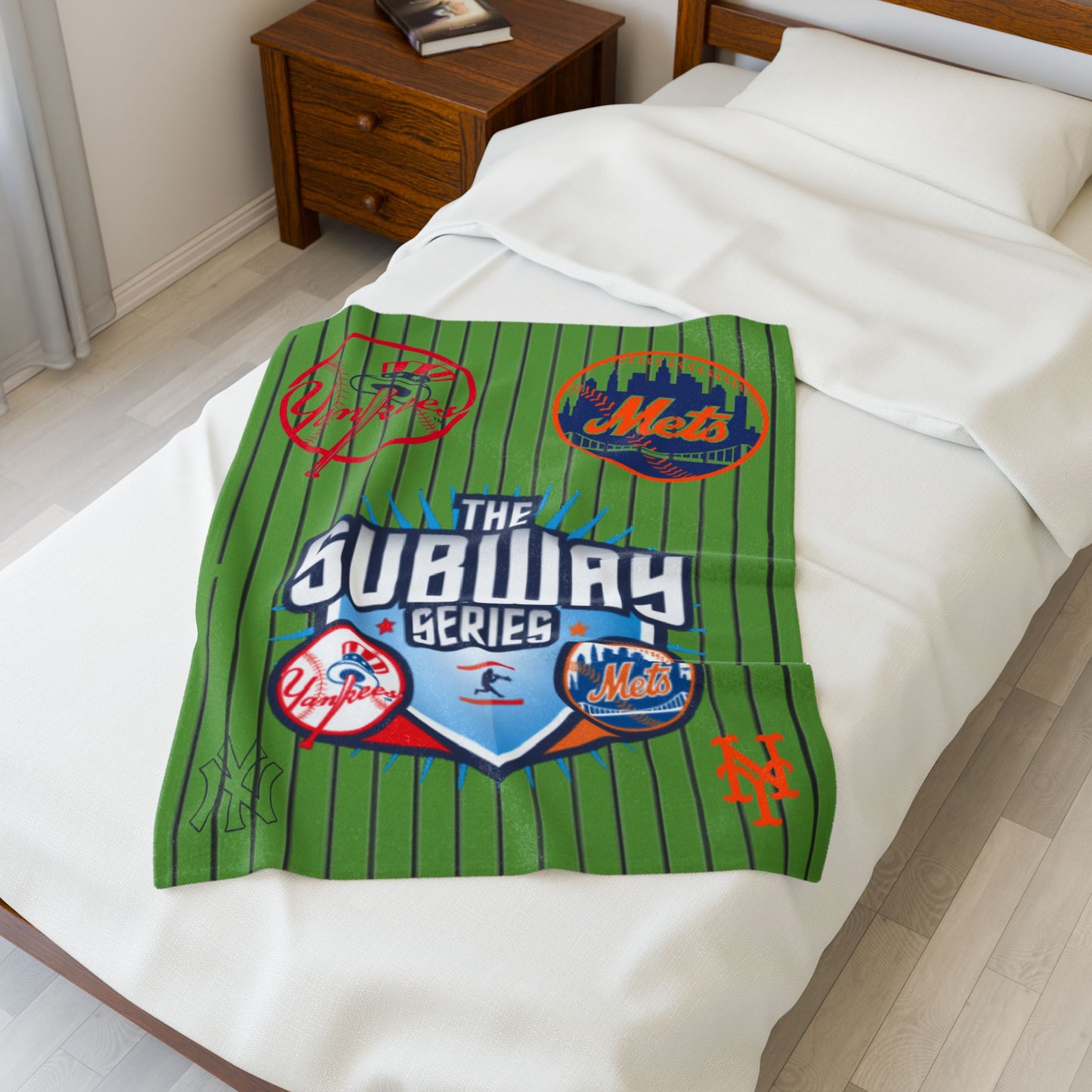 Velveteen Plush Blanket subway (mets  yankees)high resolution]