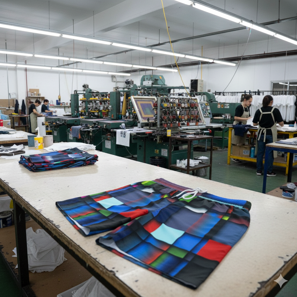 Men's Mid-Length Swim Shorts (cuadros)