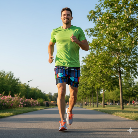 Men's Mid-Length Swim Shorts (cuadros)