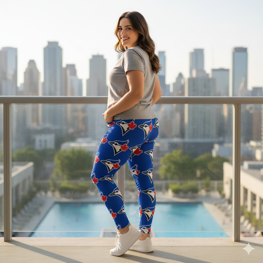 Plus Size Leggings (blue jays)[high resolution]