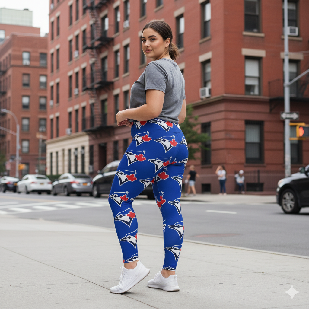 Plus Size Leggings (blue jays)[high resolution]