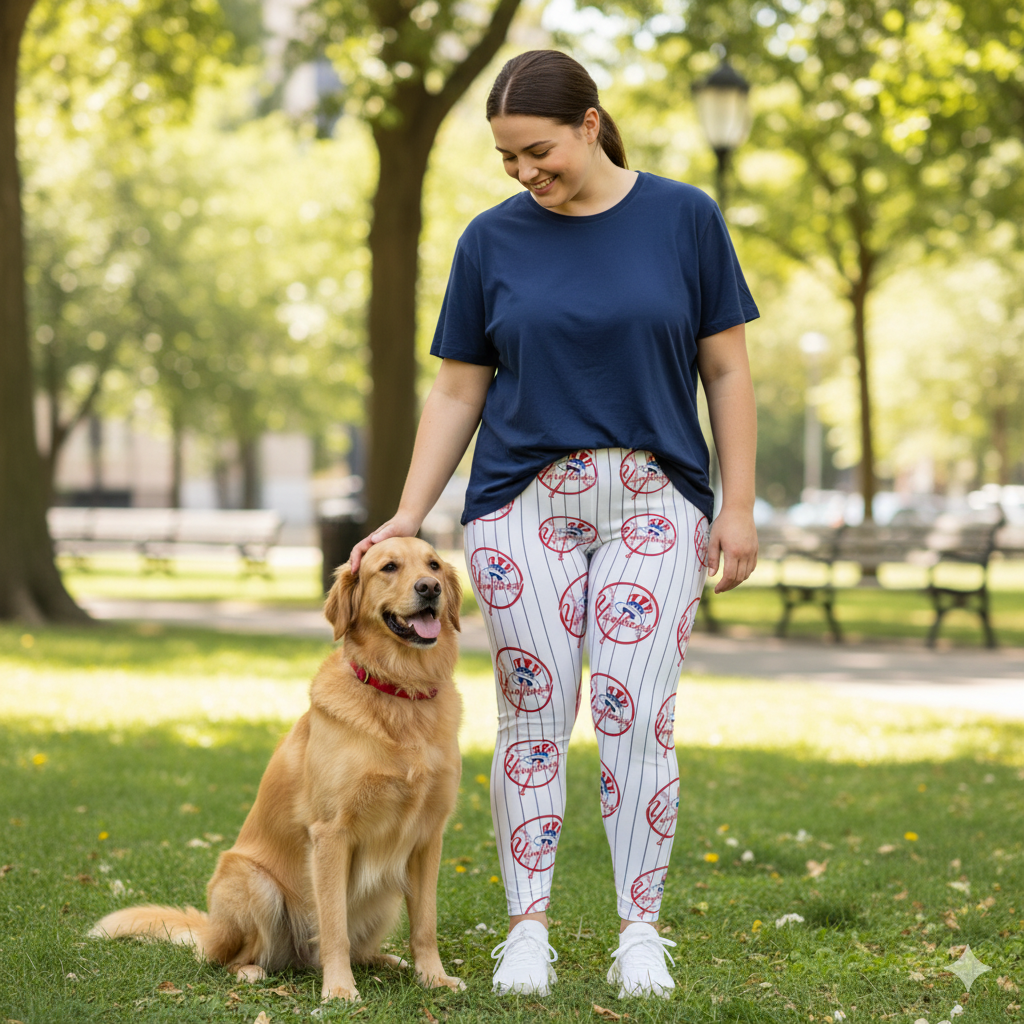 Plus Size Leggings (yankees) "high resolution"