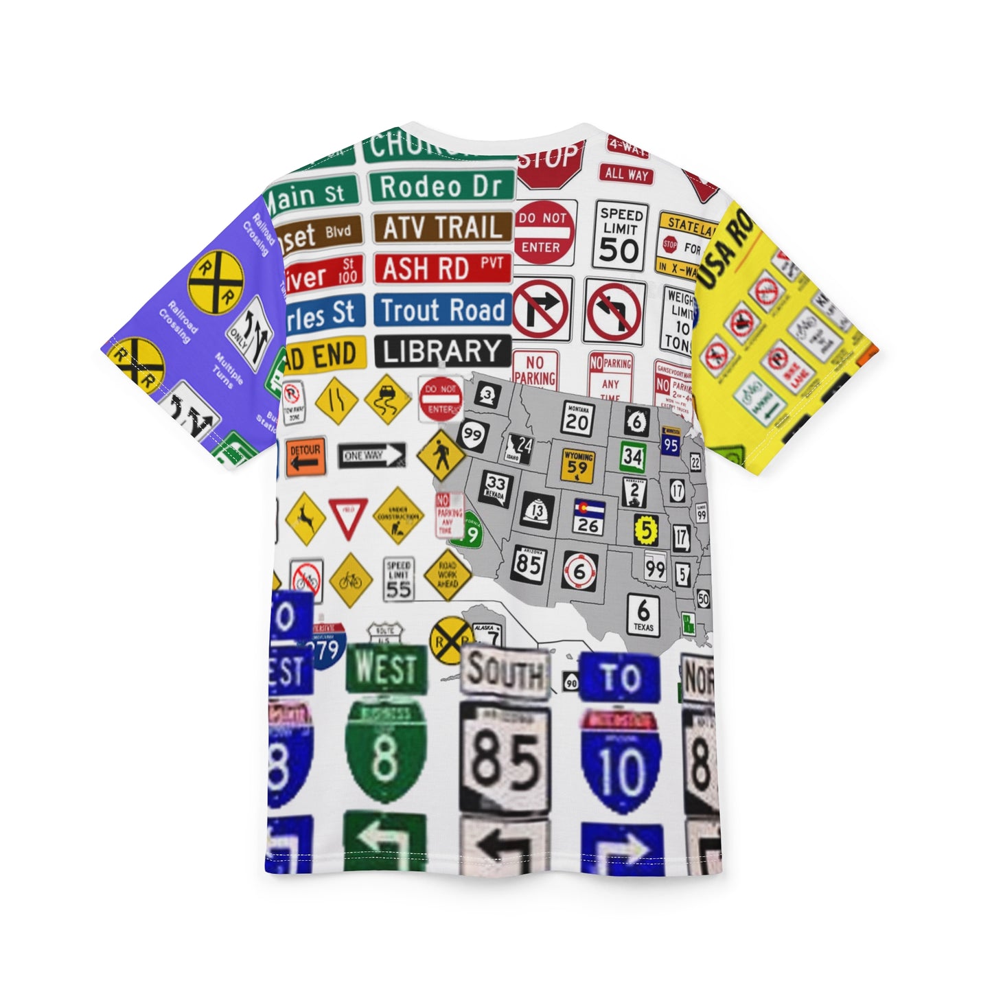 Unisex Cut & Sew Tee (AOP) signs