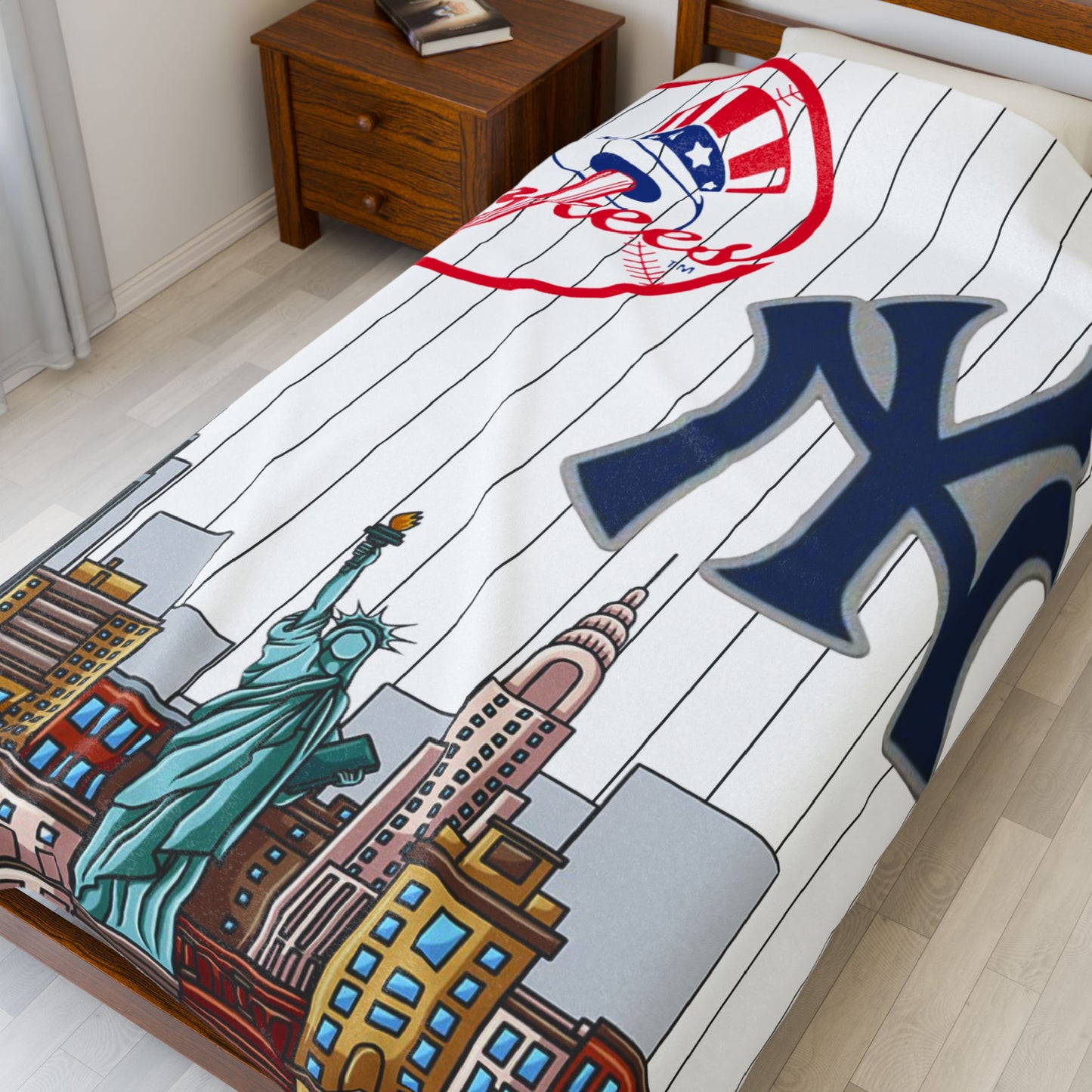 Velveteen Plush Blanket  (yankees) [high resolution]