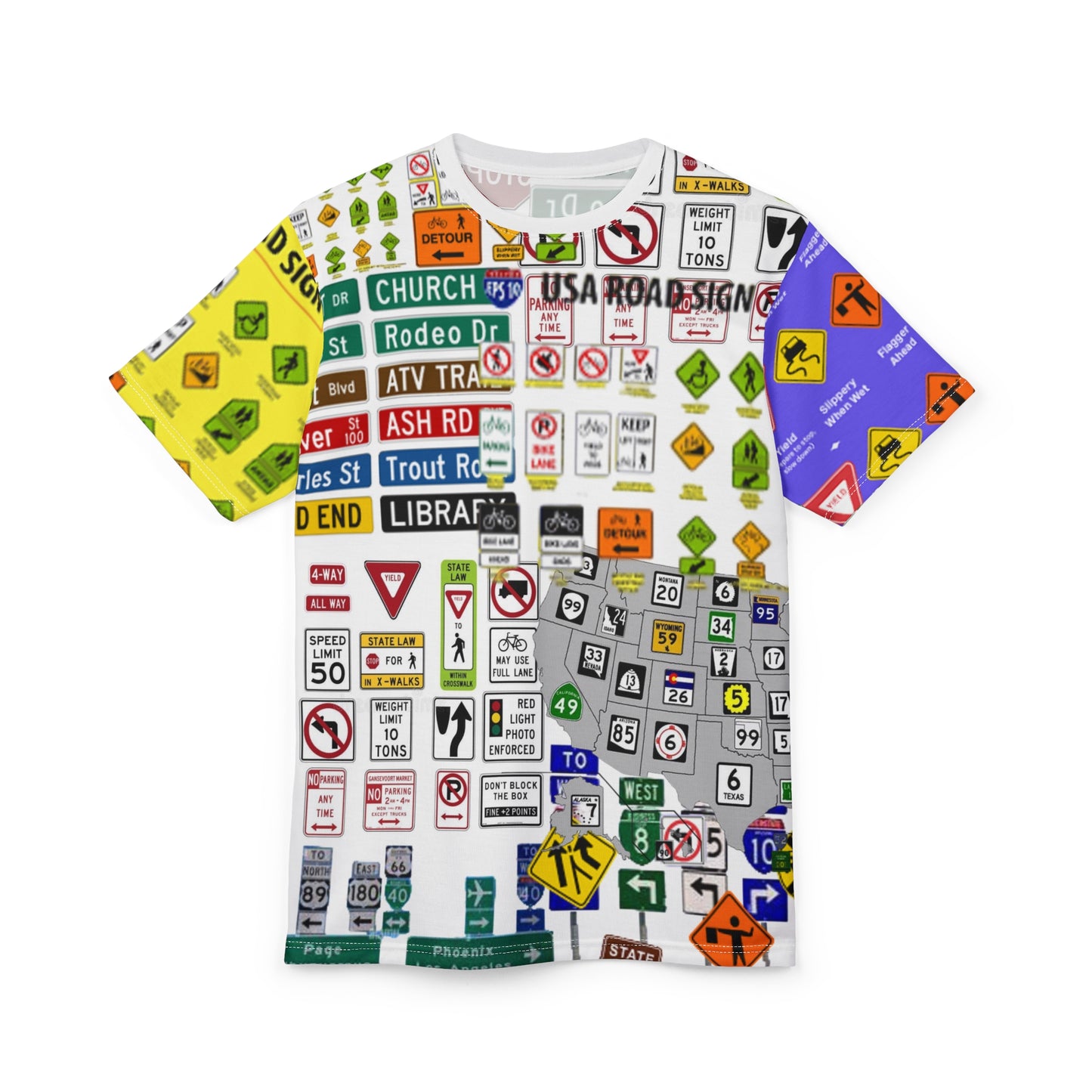 Unisex Cut & Sew Tee (AOP) signs