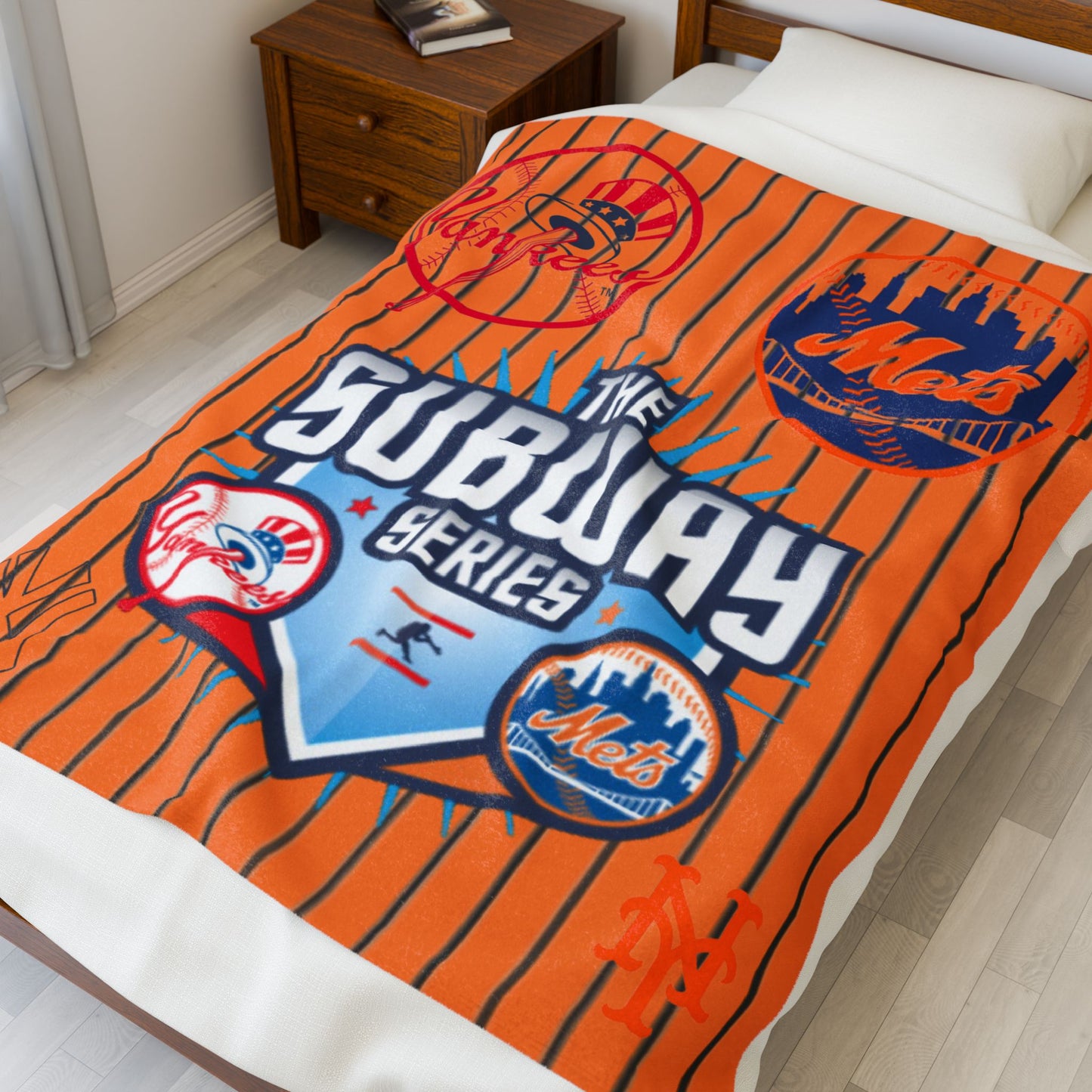 Velveteen Plush Blanket subway (mets  yankees)high resolution]