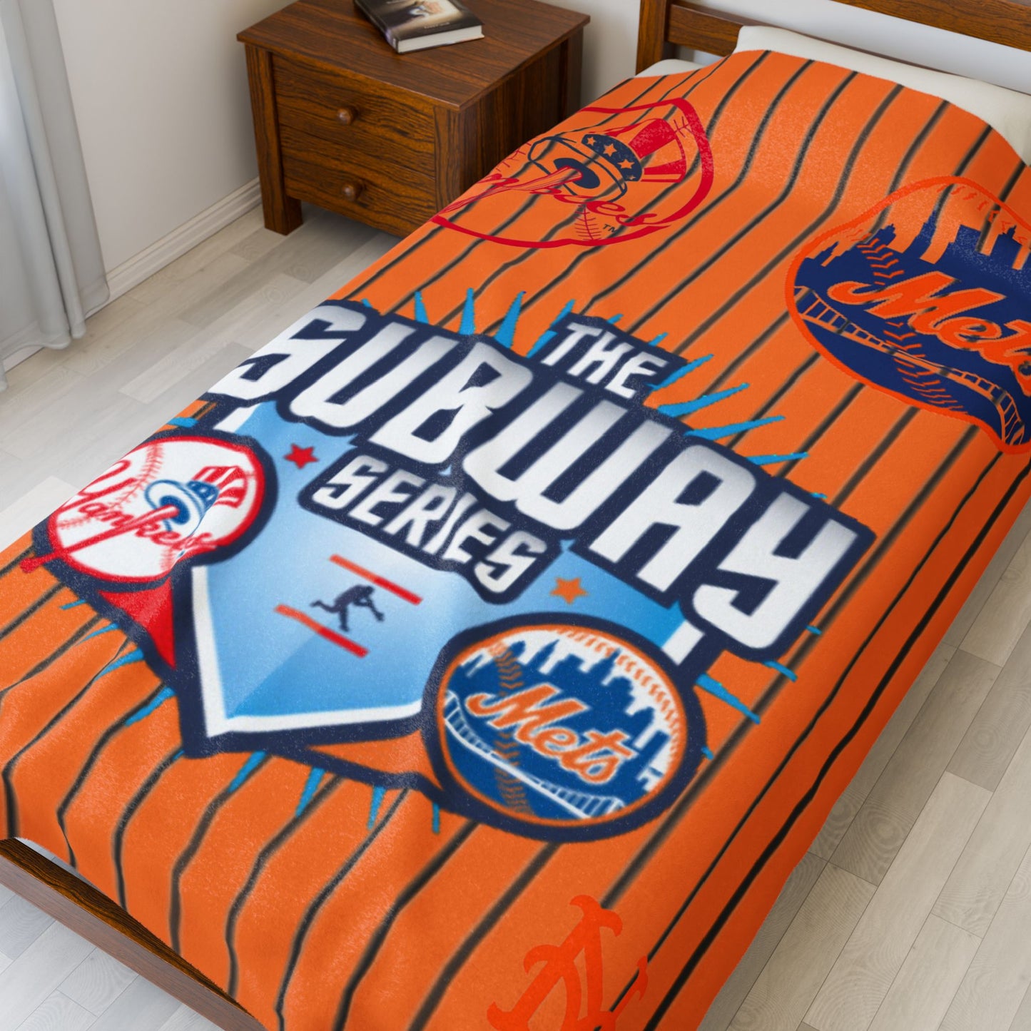Velveteen Plush Blanket subway (mets  yankees)high resolution]