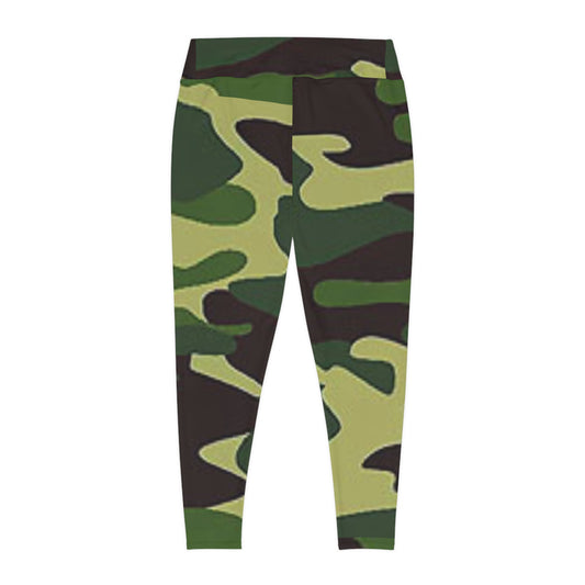 Plus Size Leggings (AOP) (Military2) "high resolution"